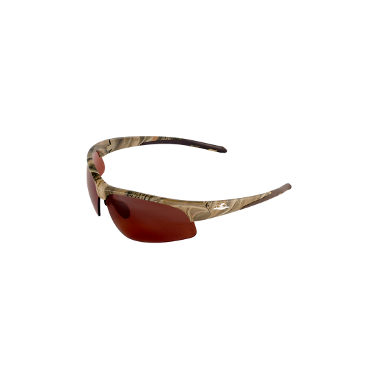 Bullhead Wahoo Polorized Brown Lens Camo Frame Safety Sunglasses Ballistic Rated image {1}