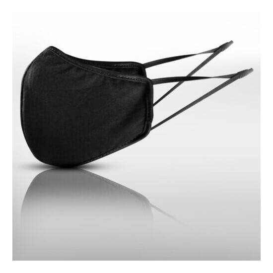 Face Masks Protection Cotton Reusable Black Fashion Adjustable (Pack 10) image {4}