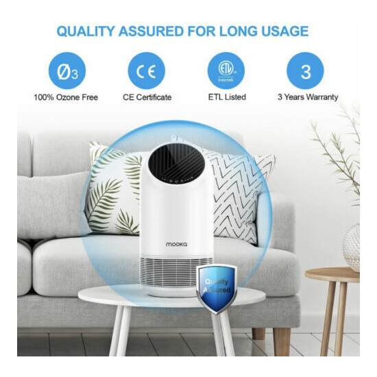 MOOKA True HEPA Air Purifier for Large Room Up to 323ft, Ozone Open Box image {4}