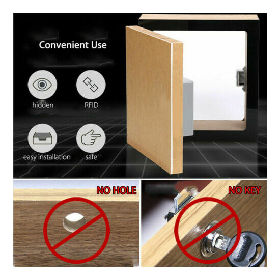 DIY Cabinet Lock Safety Drawer Battery RFID Hidden Digital Lock Set Replacement image {4}
