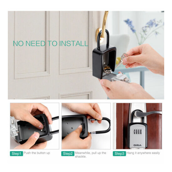Outdoor_4&Digit Combination Key Lock Storage Security Box(Wall Mounted&Padlock) Thumb {23}