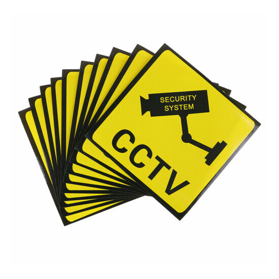 10Pcs CCTV Video Surveillance Security Camera Alarm Sticker Warning .Z7 image {3}