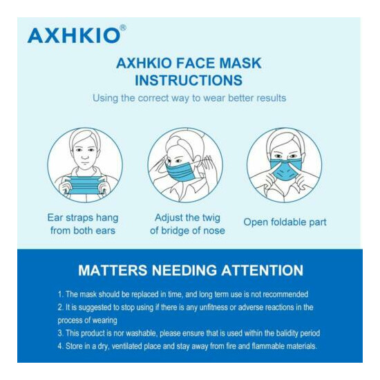 Blue/ White Color Face Mask Mouth & Nose Protector Respirator Masks with Filter image {7}