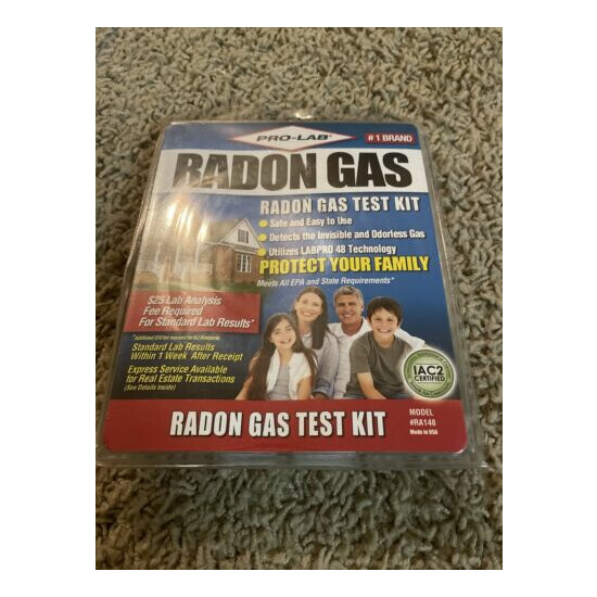 PRO-LAB Radon Gas Test Kit New In Package - #RA148 - Made In USA - IAC2 Cert image {1}