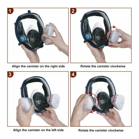 US 15 in 1 For 6800 Facepiece Respirator Gas Mask Full Face Spraying Painting image {9}