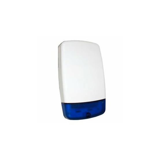 Dummy/Decoy Alarm Bell Box - White Cover with Blue Lens (No Flashing LED) image {1}