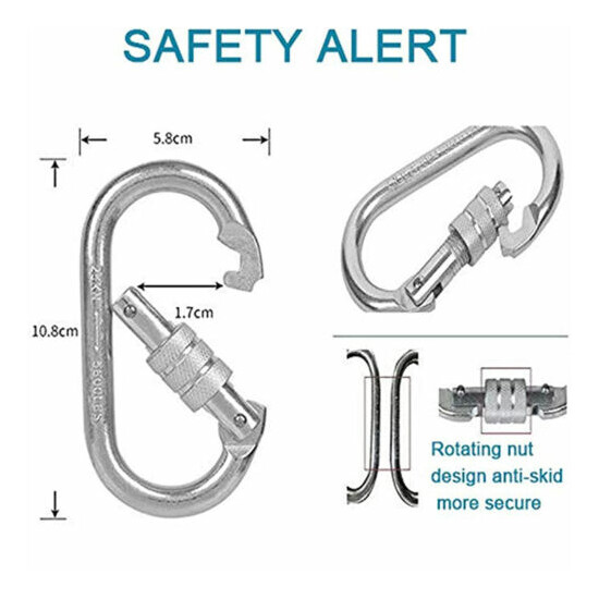 Portable 16FT Balcony Fire Escape Ladder with Wide Steps Carabiner Cap 2000LB image {2}