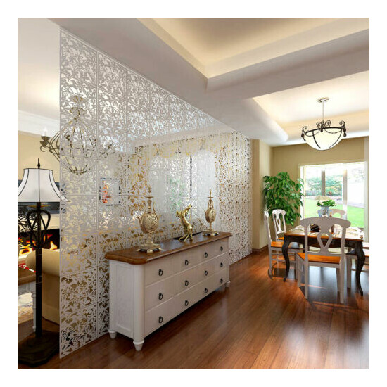 Hanging Room Divider Screens Panels Wall Separator Decorative White 4 Pieces image {1}