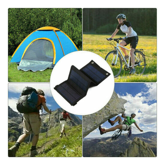 Foldable 100W Solar Panel Kit Power Bank Outdoor Camping Hiking Phone Charger US image {8}