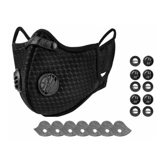 Reusable Face Cover,Activated Carbon Filters,10 Valves Cycling,Hiking,Mowing image {1}