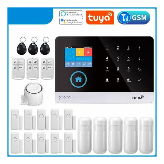 Home Smart Security Alarm System House App Control 433MHz WiFi GSM Tuya  image {1}