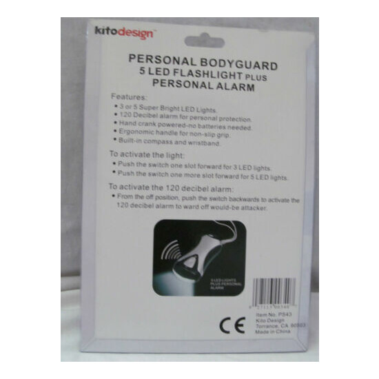 Brand New Personal Bodyguard 5 LED Flashlight Plus Alarm by Kito Design PS43 image {2}