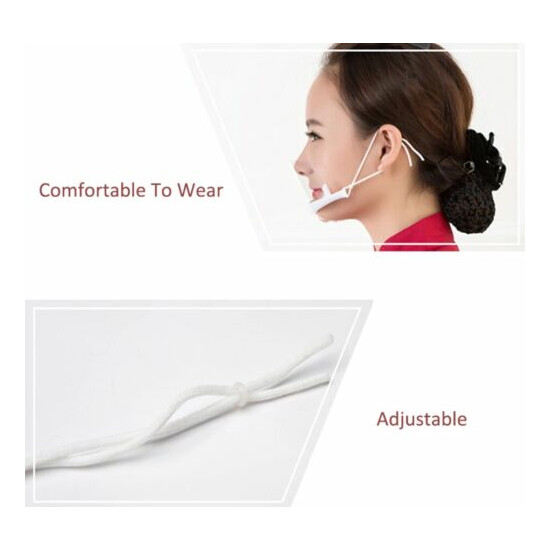 10pcs Transparent Clear Plastic Anti-fog Mouth Shield Great Restaurant + Straps image {5}