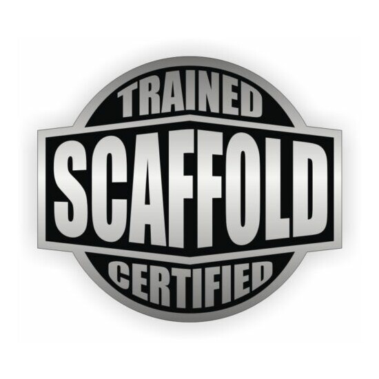 Scaffold Trained Certified Hard Hat Sticker | Safety Harness Funny Helmet Decal image {1}