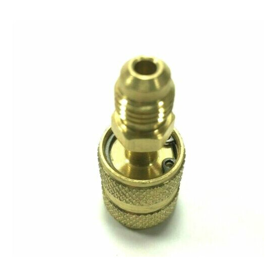 Anti-Blowback Straight Adapter 1/4" Low Loss Fitting HVAC Charge NABS Made n USA image {3}