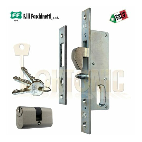 Facchinetti Narrow Stile Small Oval Cylinder Hook bolt Sliding Door Lock  image {1}