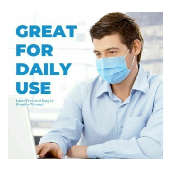 50/100 PCS Blue Face Mask Mouth & Nose Protector Respirator Masks USA Seller image {9}