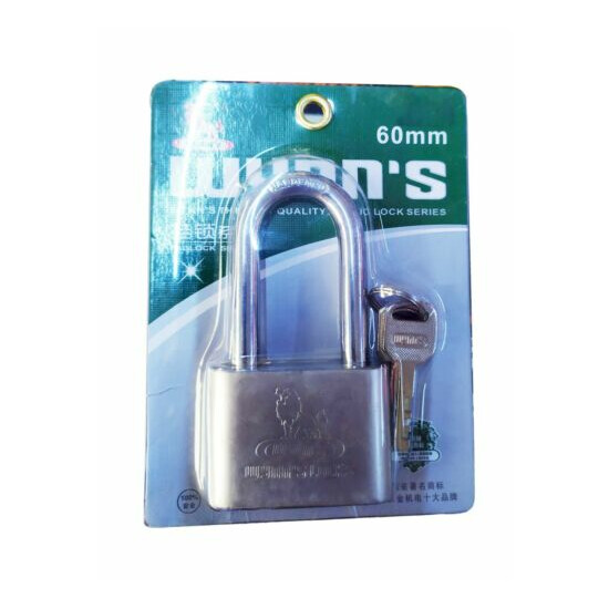 Wynn's Padlock Round Lock High Security Long Lock Shackle 60mm 4 Keys image {1}