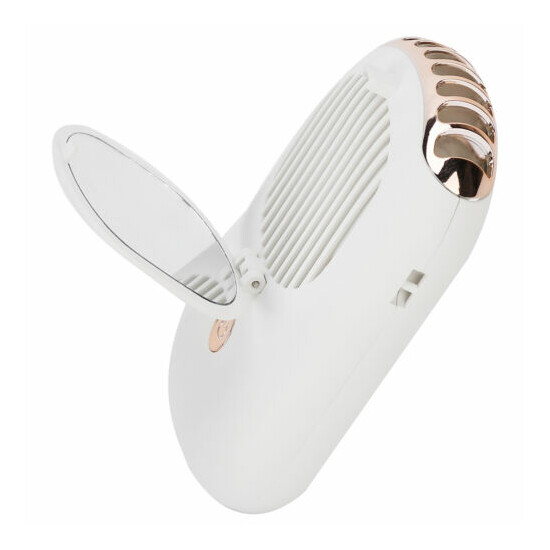 (White)Portable Neck Fan Hands Free Hanging Fan USB Rechargeable Wearable image {2}