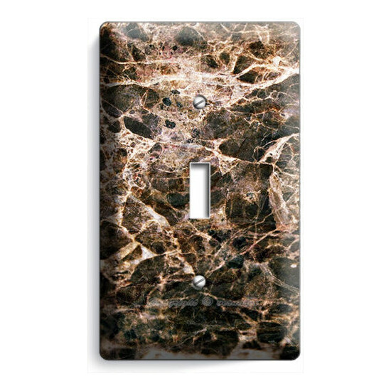 ITALIAN BROWN MARBLE LOOK LIGHT SWITCH OUTLET WALL PLATE ROOM HOME KITCHEN DECOR image {2}