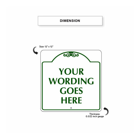 Your Wording Goes Here Customized Unique Novelty Aluminum Metal 12"x12" Sign image {3}