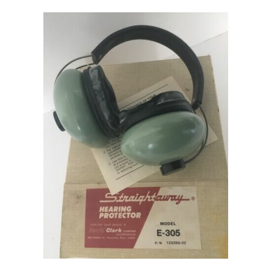 VINTAGE STRAIGHTAWAY HEARING PROTECTOR E-305 DAVID CLARK EAR MUFFS USA RARE VTG image {1}
