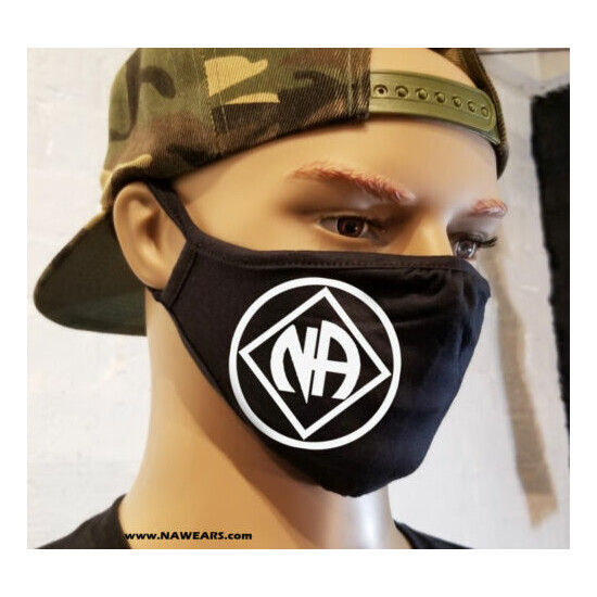 Narcotics Anonymous NA CLEAN AF - Black Face Mask - NEW Options Thumb {16}