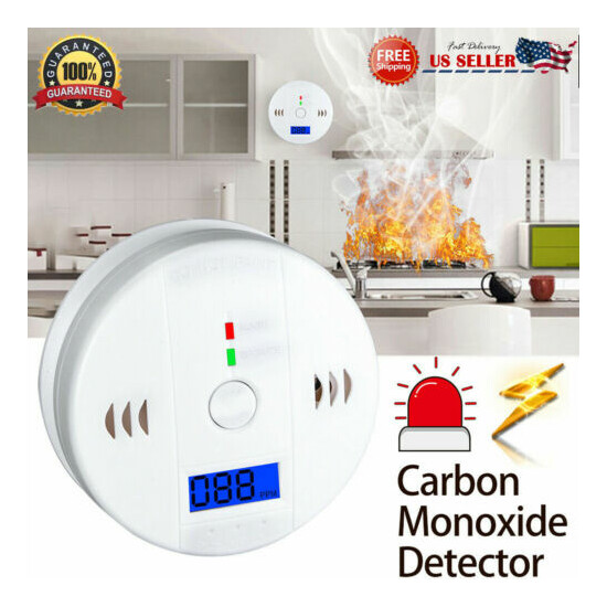 LCD Combination CO Carbon Monoxide Detector Gas Audio Warning Alerting Security image {1}