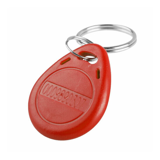 100pcs RFID Key Keychain 125KHz Proximity Red for Door Lock Reader Entry FOB image {2}