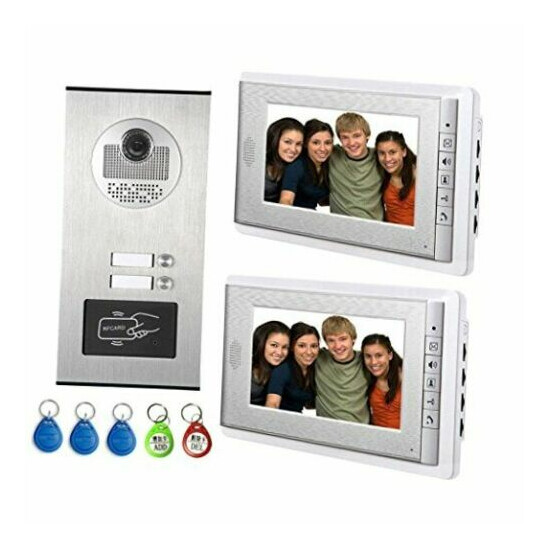  Video Intercom Entry System, Wired 7 inches LCD Monitor Video Door Phone  image {1}