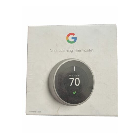 Google Nest T3007ES - Learning Thermostat Stainless Steel image {1}