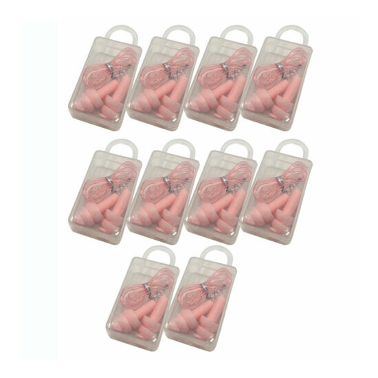 10 Pairs Silicone Ear Plugs Corded Hearing Protection 33dB Anti Noise Sleeping image {15}