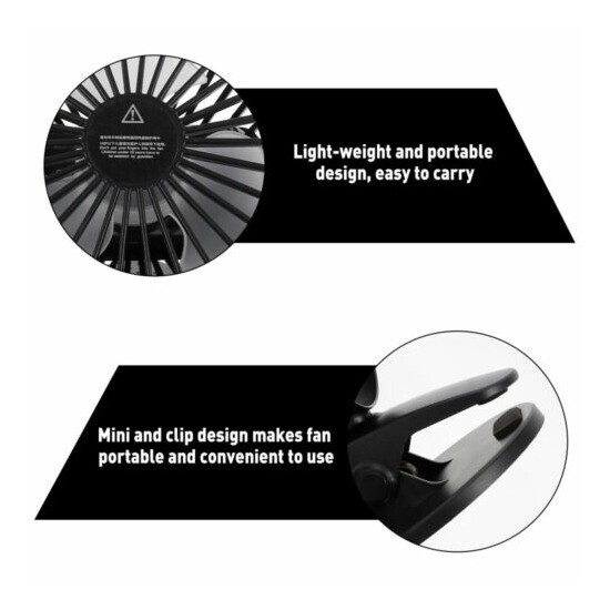 1x USB Rechargeable Cooling Fan Clip Silence Fan Portable Fan Cat Ear Design Fan image {2}