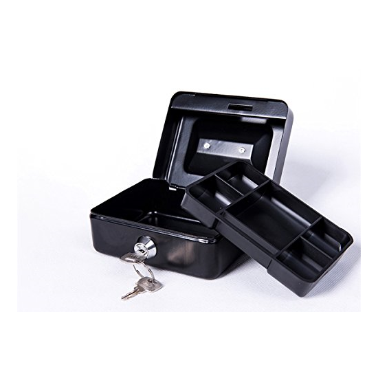 Small Fireproof Security Box Safe Chest Key Lock Money Document Cash Jewelry New image {3}