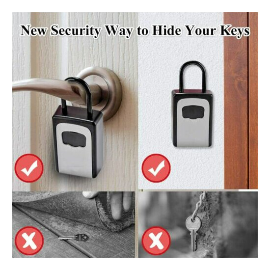 Key Lock Box Wall Mounted Portable Resettable Code House Key Safe Security Lock image {3}