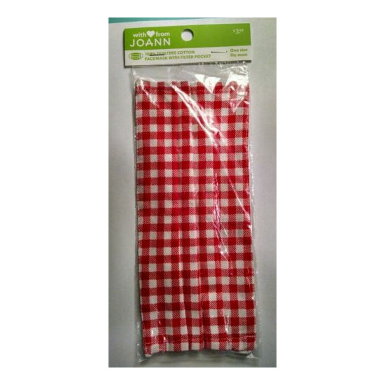 Washable Pleated Quilters Cotton Face Masks Gingham Plaid One Size Fits Most  image {1}