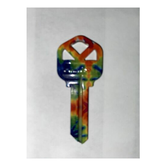 WacKey Tie-Dye KW1 Household Key Blank image {1}
