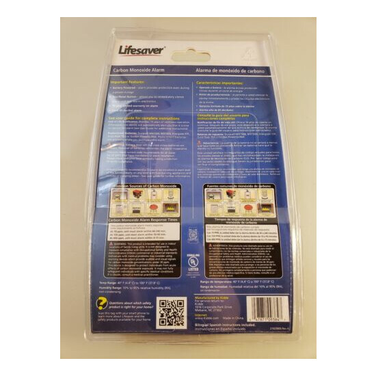 Lifesaver Carbon Monoxide Alarm with Batteries, new, sealed image {2}