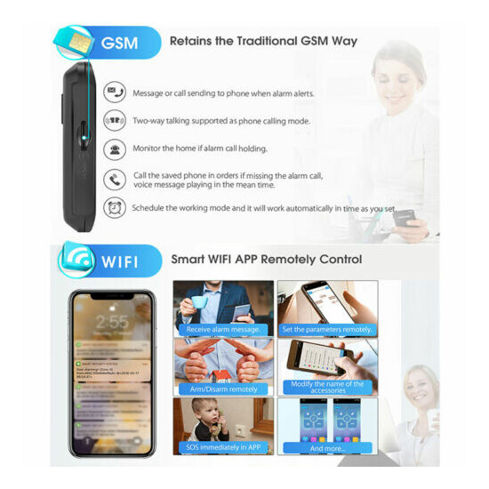 APP Control 4.3 Inch Touch Panel WIFI GSM Wireless Burglar Home Security Alarm image {4}