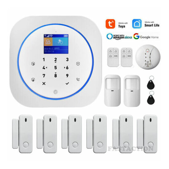 WIFI+GSM Wireless Alarm system TUYA Smart life APP Remote Home Security fr Alexa image {1}