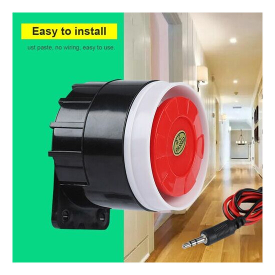120dB DC 12V Red Wired Horn Siren Sound Alarm System Warning Horn Home Security image {2}