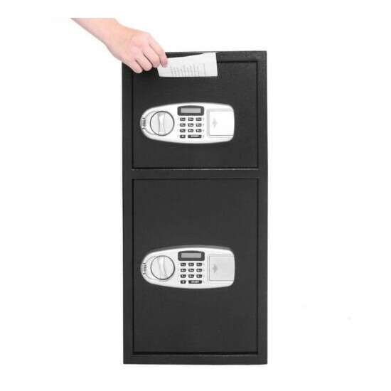 New Double Door Cash Office Security Lock Digital Safe Depository Drop Box US Thumb {3}