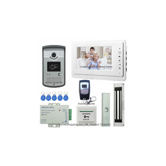 7" Video Door Phone Intercom System+ RFID Card Door Keypad Camera+ Magnetic Lock image {1}