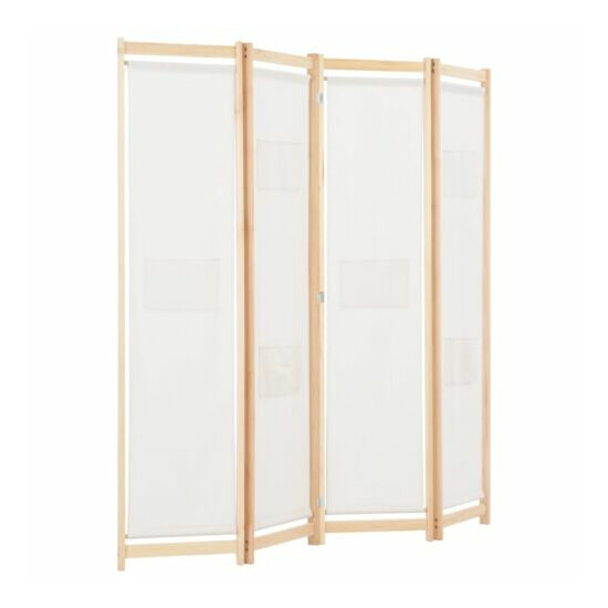 4-Panel Room Divider Cream 62.9"x66.9"x1.6" Fabric New Sytle CY image {3}