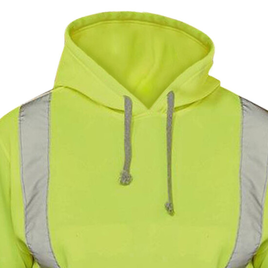 Safety Hi Vis Pullover Mens Hoody Sweatshirt Streetwear Tops Warehouse Work image {40}