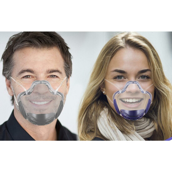 Durable Mask Face Shield Combine Plastic Reusable Transparent Face Mask image {13}