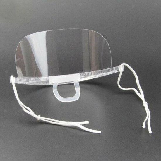 Smile Face Shield Reusable Hotel Visors Protect Clear Easy Wear Mouth Shield image {3}