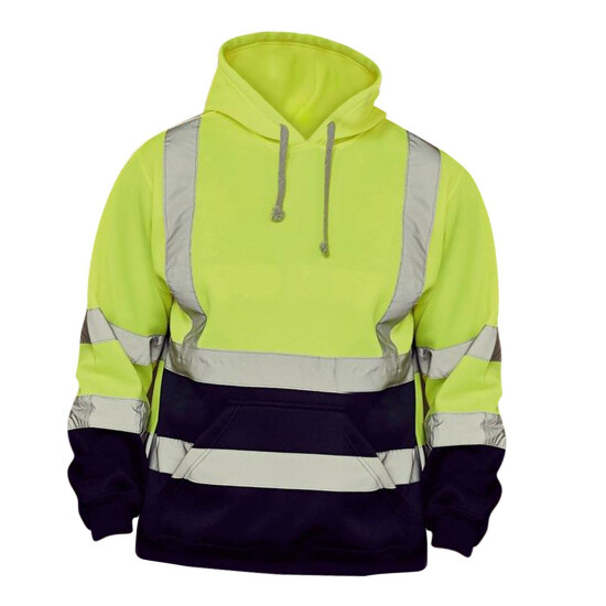 Safety High Visibility Mens Hoodie Sweatshirt Tops Sports Roadside Emergency image {34}