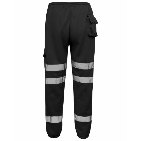Mens Hi Vis Viz Combat Trousers JOGGING BOTTOMS Workwear JOGGERS image {3}