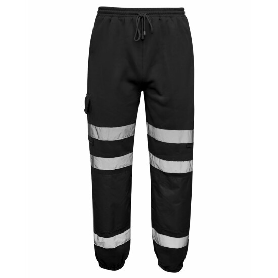 Mens Hi Vis Viz Combat Trousers JOGGING BOTTOMS Workwear JOGGERS image {2}
